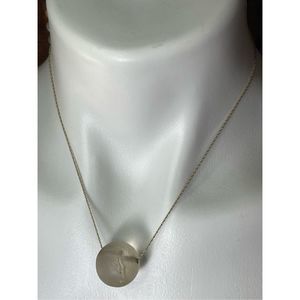 Ivey 14KT Yellow Gold Double Sided Ball Moon Face Necklace 17” Long